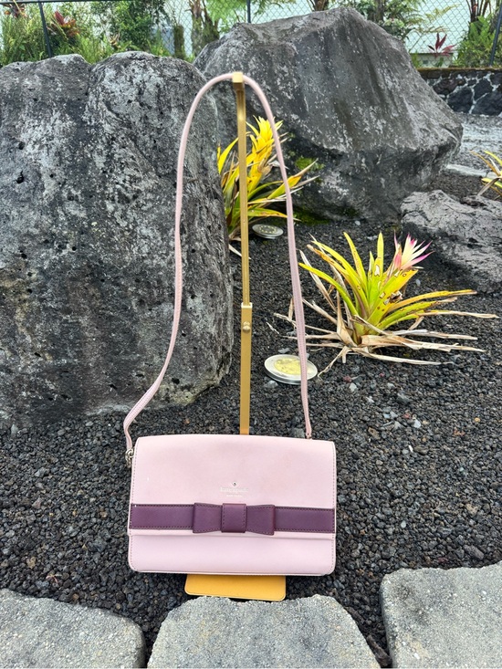 kate spade Handbags - Kate Spade New York Pink Bow Crossbody Shoulder Bag Fair Condition